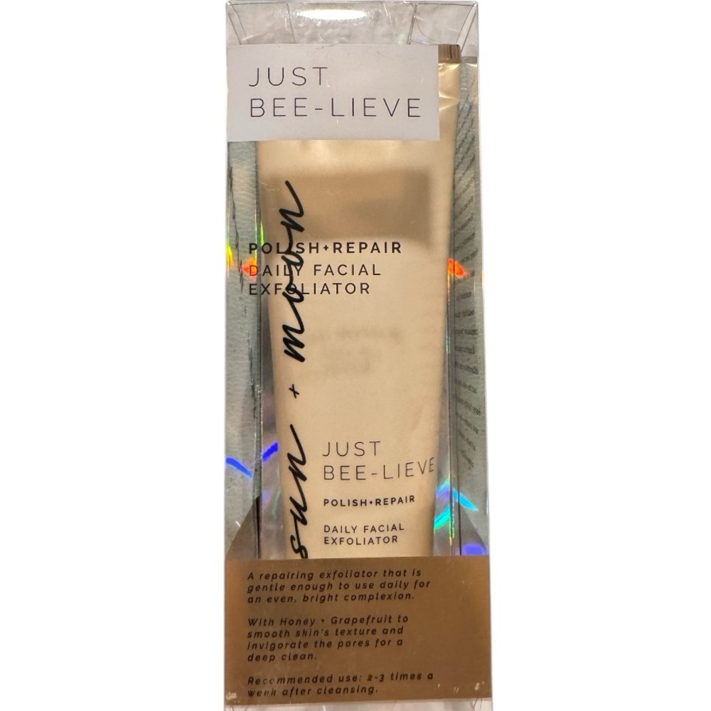 Sun + Moon Just Bee Lieve Daily Facial Exfoliator Polish Repair New in Box!
